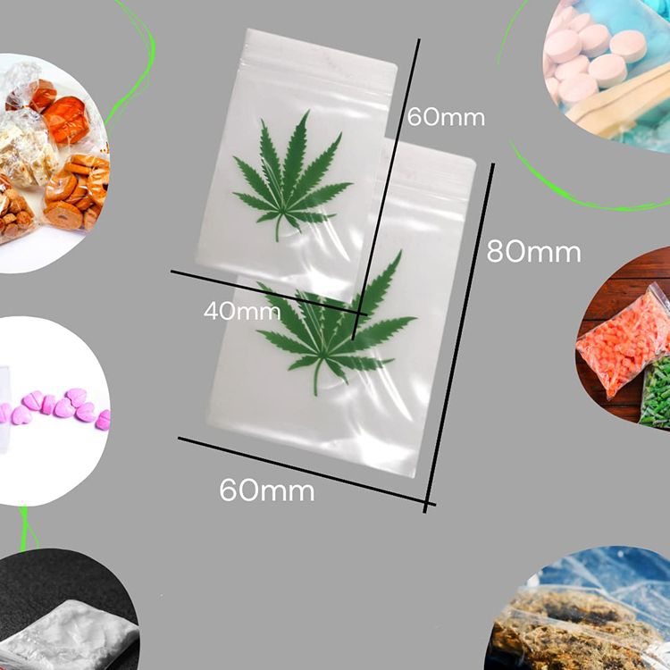 Quick-Lock Reusable Zipper Top Weed Bags with Motifs