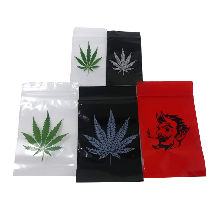 Quick-Lock Reusable Zipper Top Weed Bags with Motifs