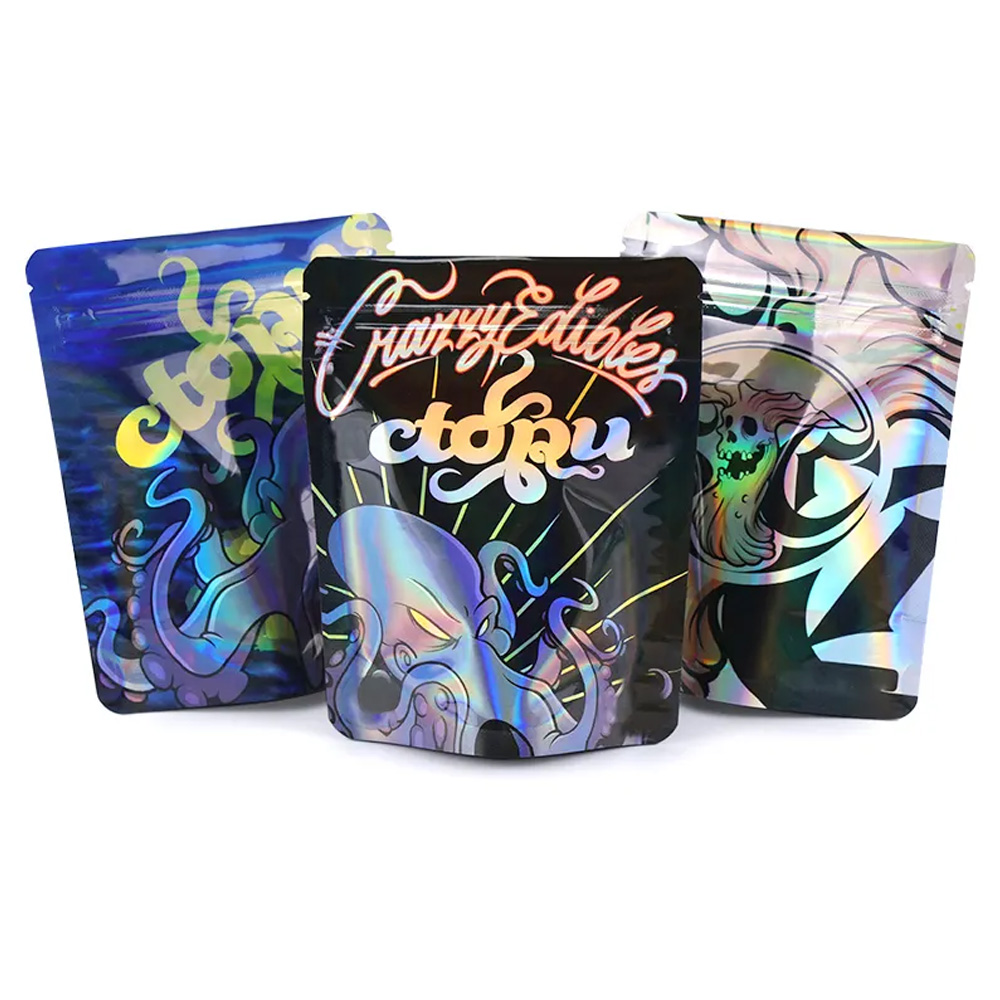 Holographic Smell Proof Zip Lock Mylar Resealable Bags